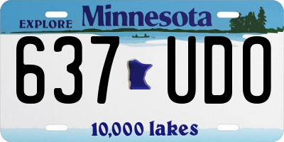 MN license plate 637UDO