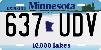 MN license plate 637UDV
