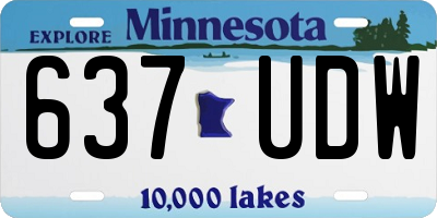 MN license plate 637UDW