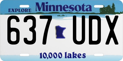 MN license plate 637UDX