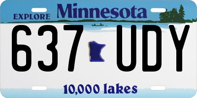 MN license plate 637UDY
