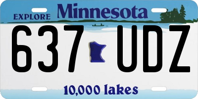 MN license plate 637UDZ