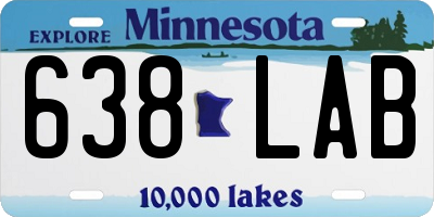 MN license plate 638LAB