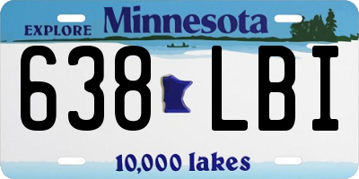MN license plate 638LBI