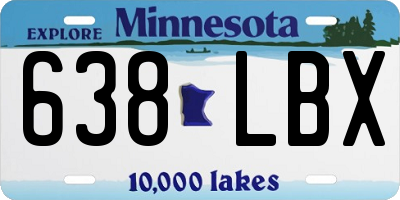 MN license plate 638LBX