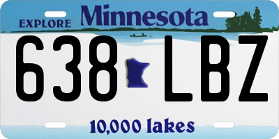 MN license plate 638LBZ