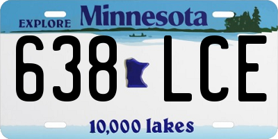 MN license plate 638LCE