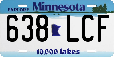 MN license plate 638LCF