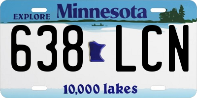 MN license plate 638LCN
