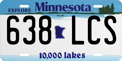 MN license plate 638LCS