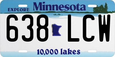 MN license plate 638LCW