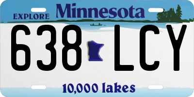 MN license plate 638LCY