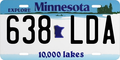 MN license plate 638LDA