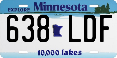 MN license plate 638LDF