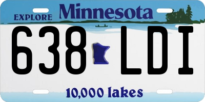 MN license plate 638LDI