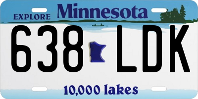 MN license plate 638LDK