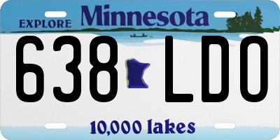 MN license plate 638LDO