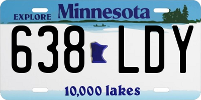 MN license plate 638LDY