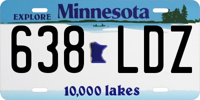 MN license plate 638LDZ