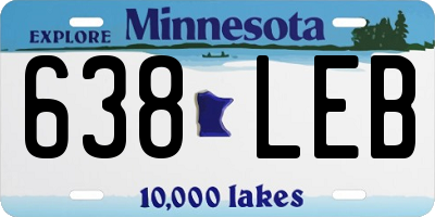 MN license plate 638LEB