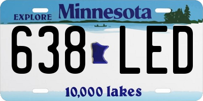 MN license plate 638LED