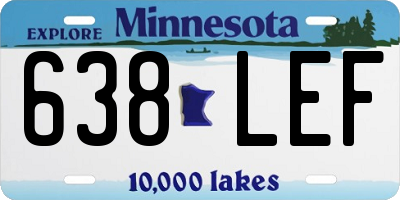 MN license plate 638LEF