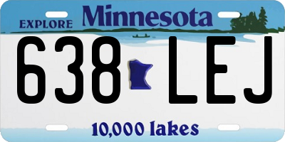 MN license plate 638LEJ