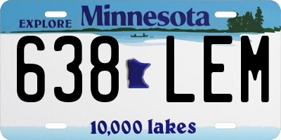 MN license plate 638LEM