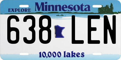 MN license plate 638LEN