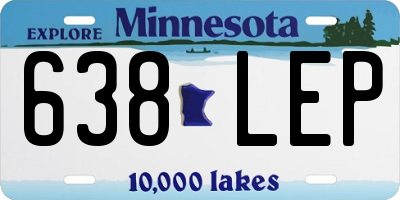 MN license plate 638LEP