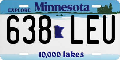 MN license plate 638LEU