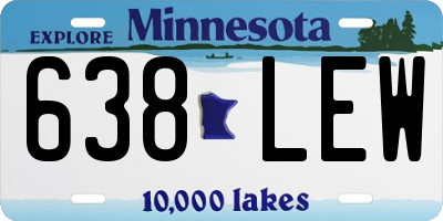 MN license plate 638LEW
