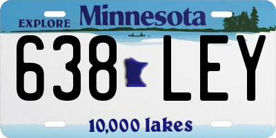 MN license plate 638LEY