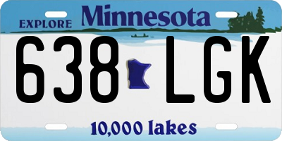 MN license plate 638LGK