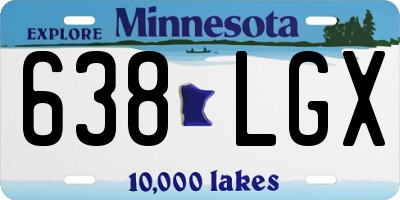MN license plate 638LGX