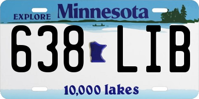 MN license plate 638LIB