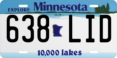 MN license plate 638LID