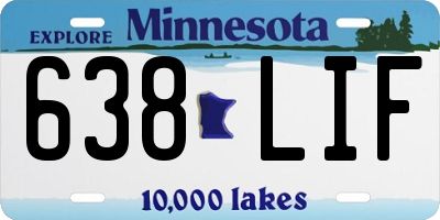 MN license plate 638LIF