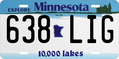 MN license plate 638LIG