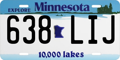 MN license plate 638LIJ