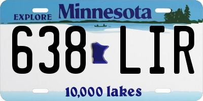 MN license plate 638LIR