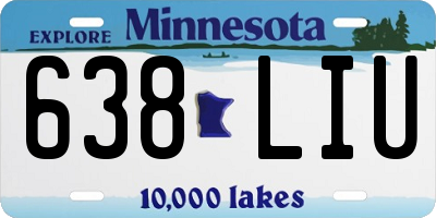MN license plate 638LIU