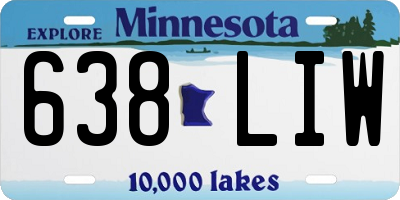 MN license plate 638LIW