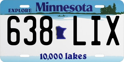 MN license plate 638LIX