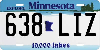 MN license plate 638LIZ