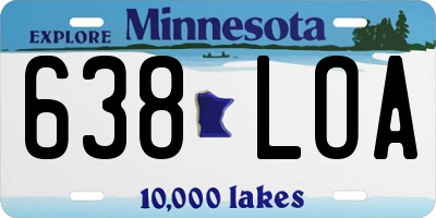 MN license plate 638LOA