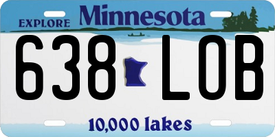 MN license plate 638LOB
