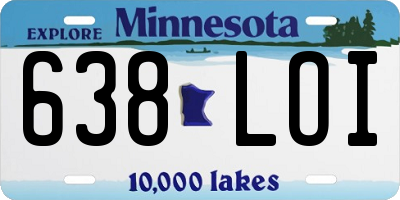 MN license plate 638LOI