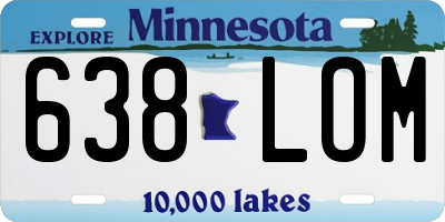 MN license plate 638LOM