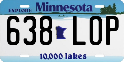 MN license plate 638LOP